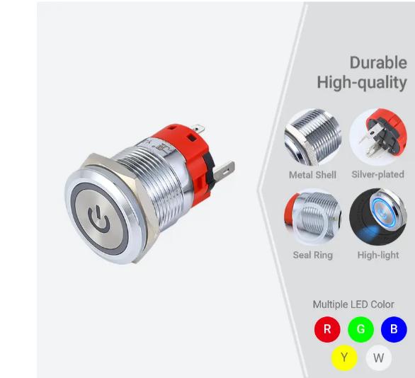 19mm 3a Sakatu botoiaren etengailua